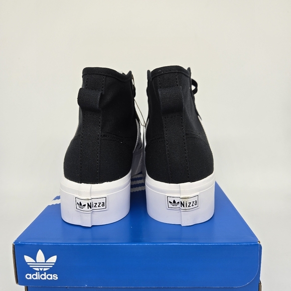 adidas Nizza Platform Mid — Core Black / Cloud White Women's Shoes Size 8.5 New - Picture 4 of 8
